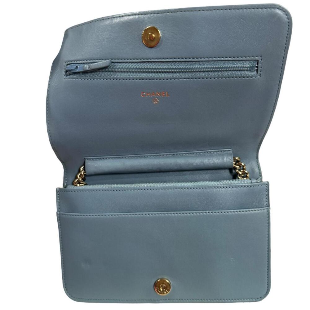CHANEL Authentic Blue Leather Wallet - Picture 7 of 12